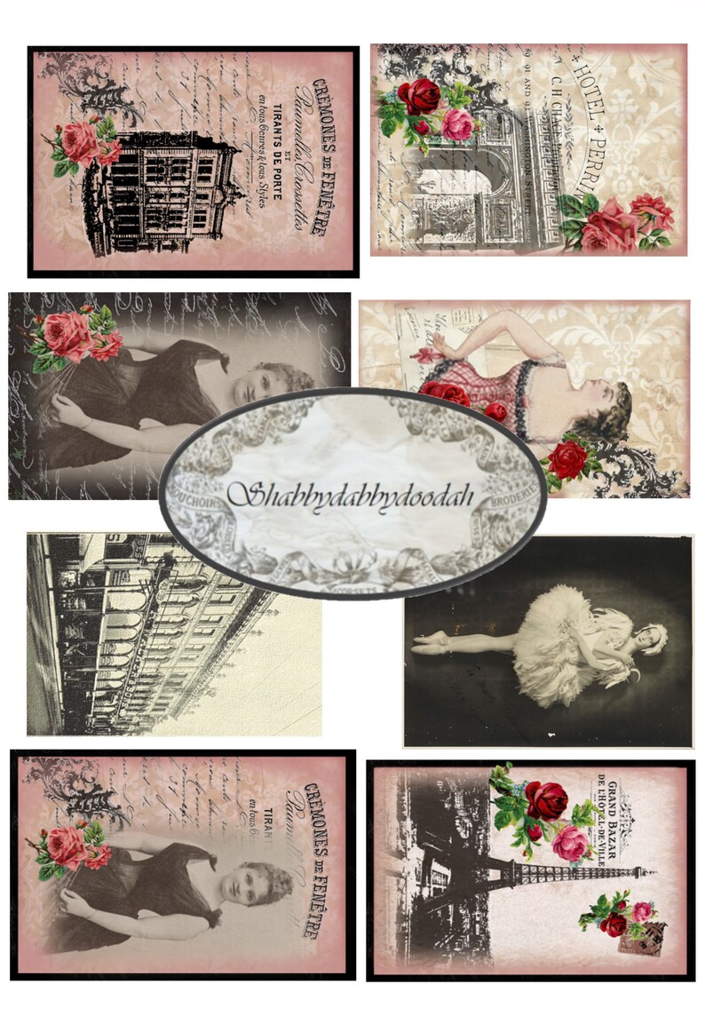 8 Pg ROSES ARE RED Vintage Pink Roses French Themed Postcards Etsy