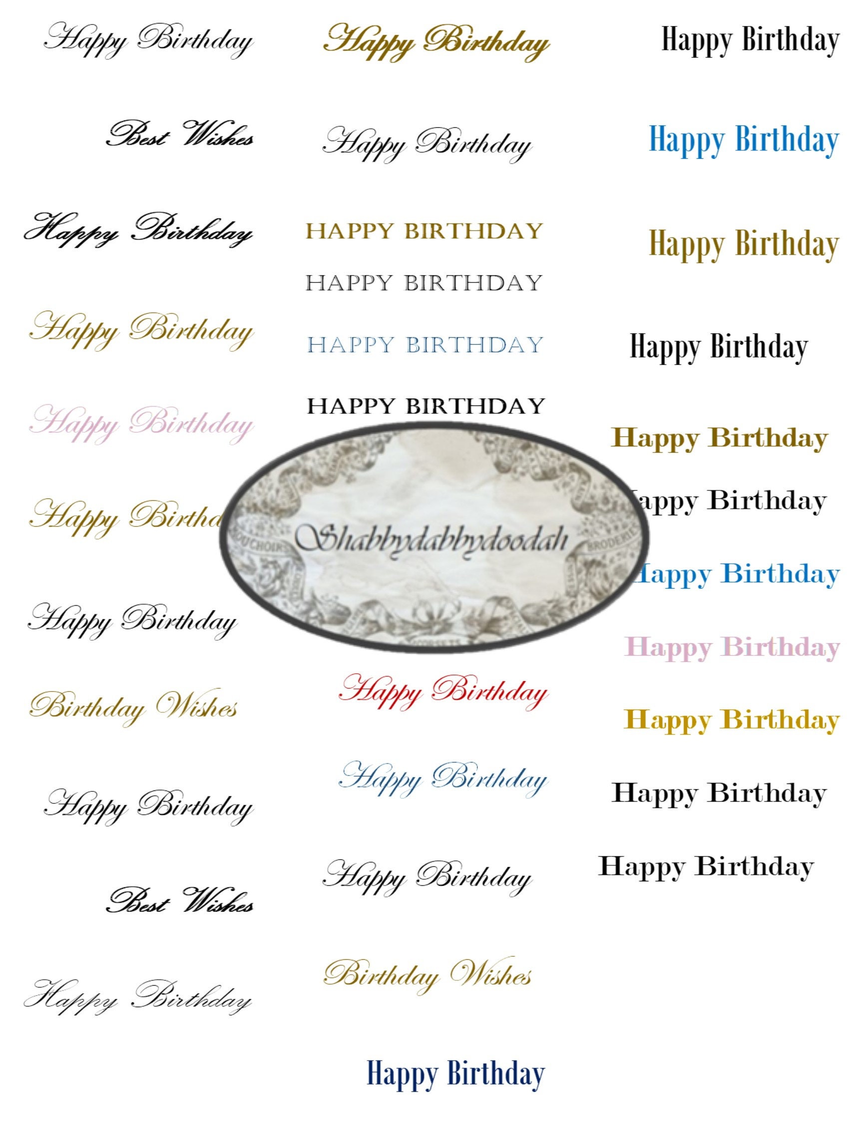 Birthday Sentiments Digital Stamp Set - Basic Birthday Sentiment Stamps -  Birthday stamp - Sentiment digital stamps - Birthday Sayings