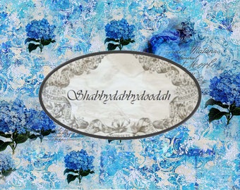 13 pg FRENCH BLUE Floral Themed Digital Print Background Pages French Journaing Cards Junk Journal Printable Pink