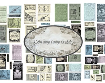 Vintage VICTORIAN TRADECARDS ADVERTS Themed Fussy Cuts Journaling Cards Junk Journal Printable - Card Making Ephemera Labels Tags