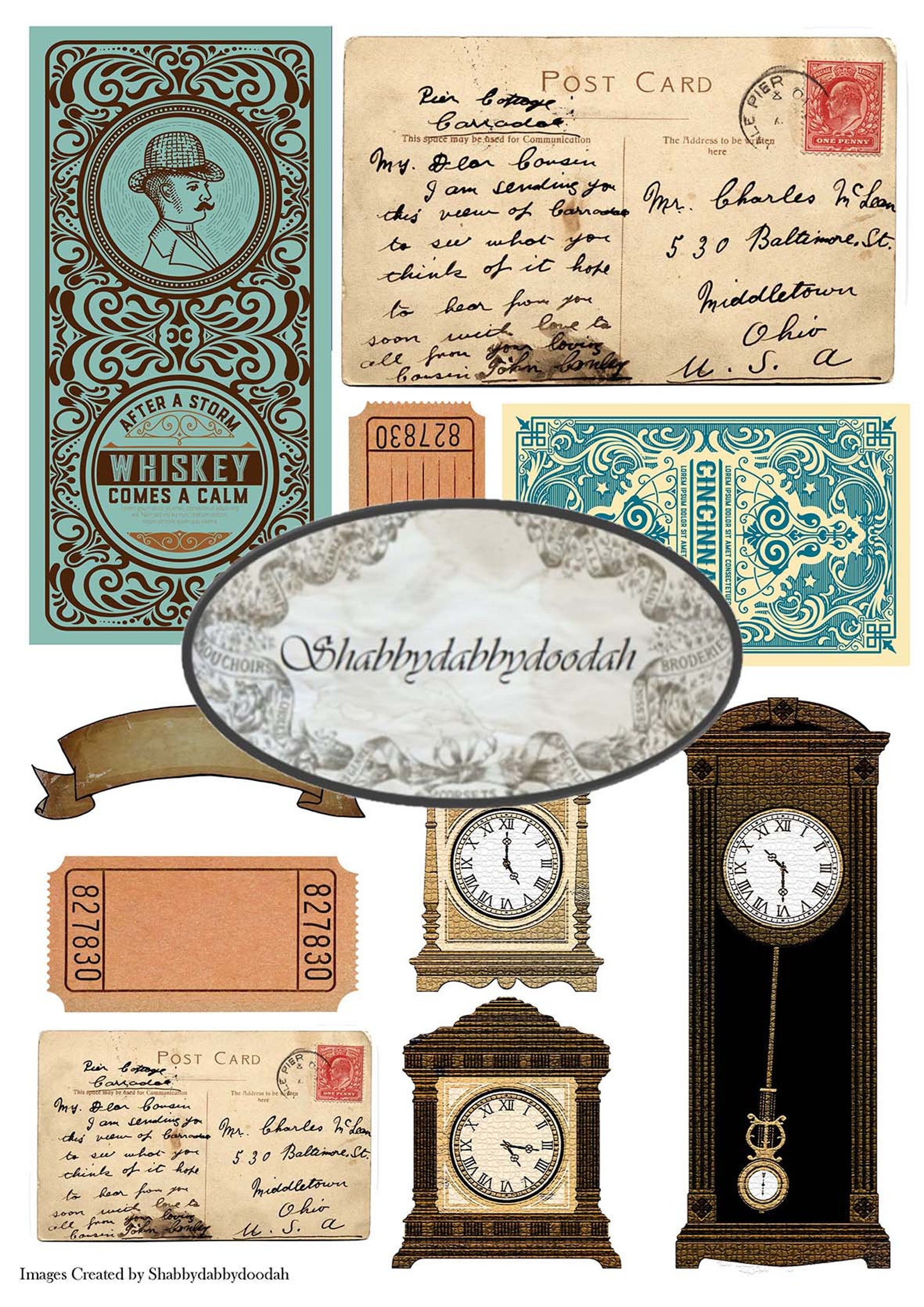 6 Pg Vintage GLUE BOOK Favourites Set 7 Collage Sheet Etsy UK