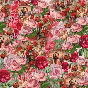 36 pg VALENTINES LOVE COLLECTION Beautiful Background Pages Themed Digital Floral Valentine Journaling Cards Junk Journal Printable Pink