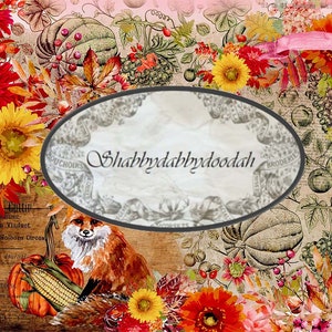 14 Pg FOX y FRIENDS OTOÑO Papeles vintage temáticos y naturaleza floral Impresión digital Páginas de fondo Tarjetas de diario Imprimibles basura