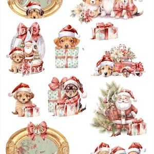 Vintage a DOGS não APENAS para o NATAL Ephemera Junk Journal Kit Imagens vintage - Scrapbooks Notebooks Cartões digitais Álbuns