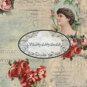 10 pg FLORENTINE Vintage Ladies Floral Themed Digital Print Background Pages Journaling Cards Junk Journal Printable  Card Making