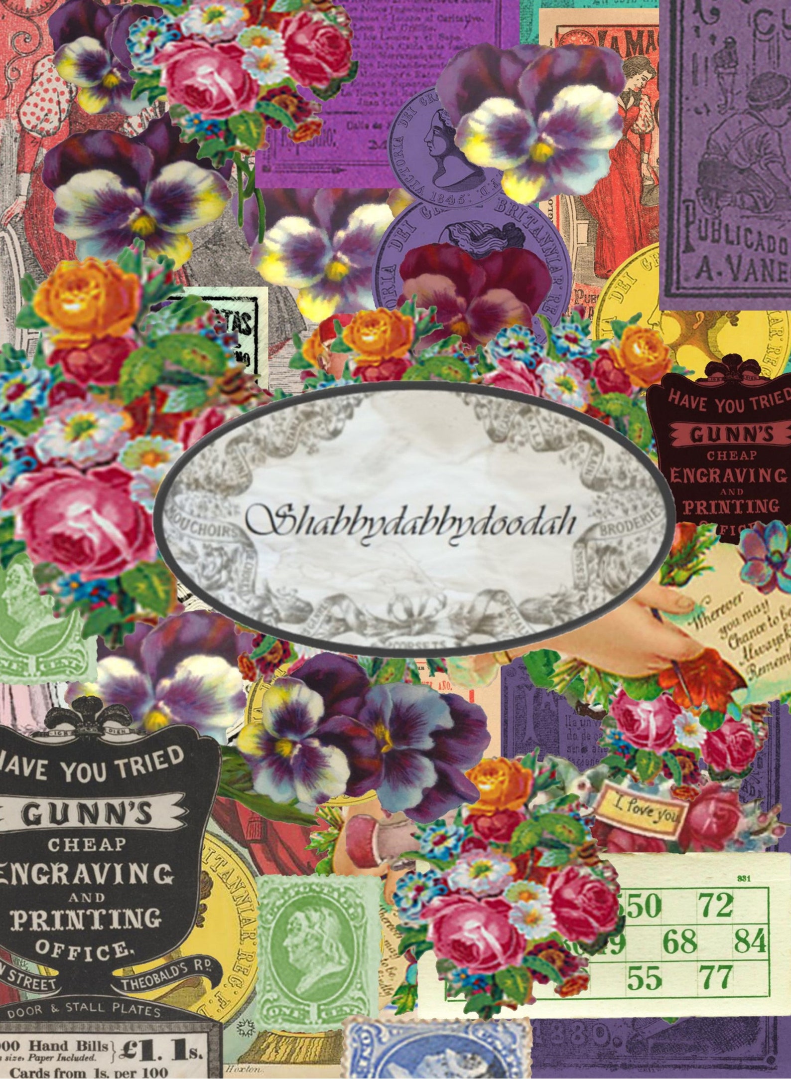 7 Pg Vintage GLUE BOOK Favourites Set 3 Collage Sheet Etsy