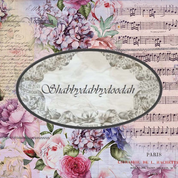 14 pg MYRTLE COTTAGE  Vintage Butterflies/Nature Digital Print Background Pages Journaling Cards Junk Journal Printable  Card Making