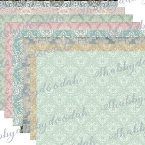 40 pg PALE DAMASK 2a edizione Bellissimo sfondo Pagine Kit diario digitale spazzatura a tema Carte rosa per diario Diario spazzatura stampabile