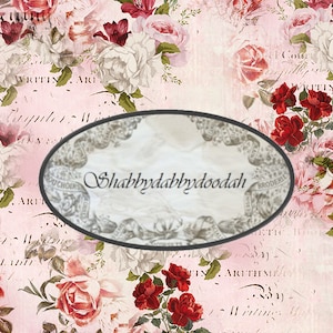 7 page x PINK POSIES + Journal Cards Background Pages  Vintage Paper Junk Journal Printable Collage - Journals Card Digi