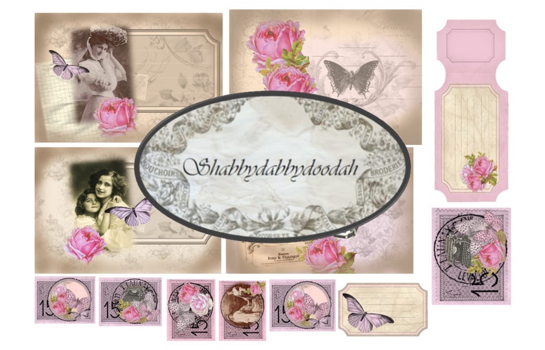 The Beauty Fair 25 page Junk Journal Printable Kit Pink Vintage Images complete Kit Scrapbooks Travellers Notebooks digital Cards Albums image 3