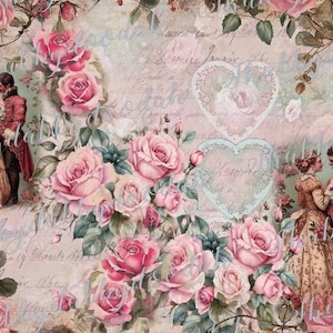 31 pg The LOVE COLLECTION Paper Valentines Themed Digital Print Background Pages Cards Junk Journal Printable Journalling