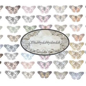 2 Pg mooie VLINDERS Set 1 Butterfly Fussy Cuts Journaling Cards Junk Journal Printable - Card Making Ephemera Labels Complete Set