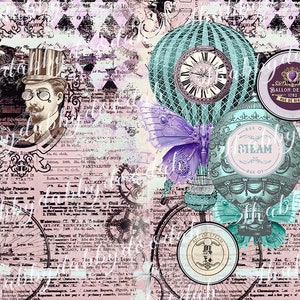 35 pg COLLEZIONE MUTED STEAMPUNK Bellissime pagine di sfondo Stampa digitale a tema Schede di diario rosa Diario spazzatura stampabile