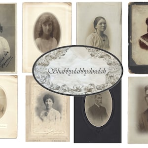 1 Pg CONJUNTO DE PESSOAS Vintage 2 Fotos Cartões de Diário Cortes Exigentes Cartões de Registro de Lixo Diário Imprimível - Cartão Fazendo Etiquetas Efêmeras Conjunto Completo