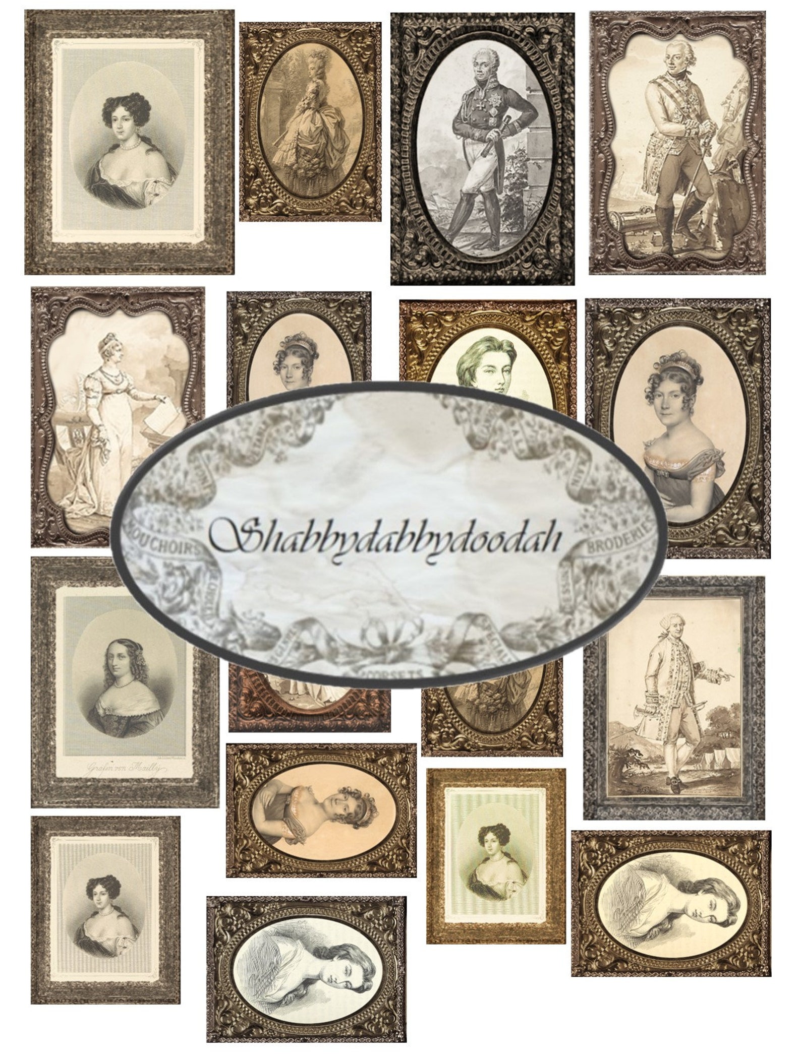 CURATORS COLLECTION PORTRAITS - 4 Pg Inc Storage File Folder Vintage ...