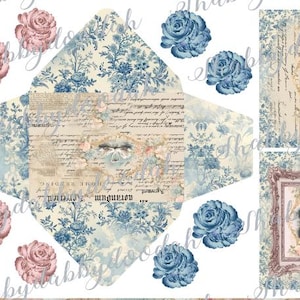 7 PG SWAN LAKE Vintage thema kieskeurig gesneden journaling kaarten ongewenste dagboek afdrukbare kaarten maken Efemere etiketten Tags complete set