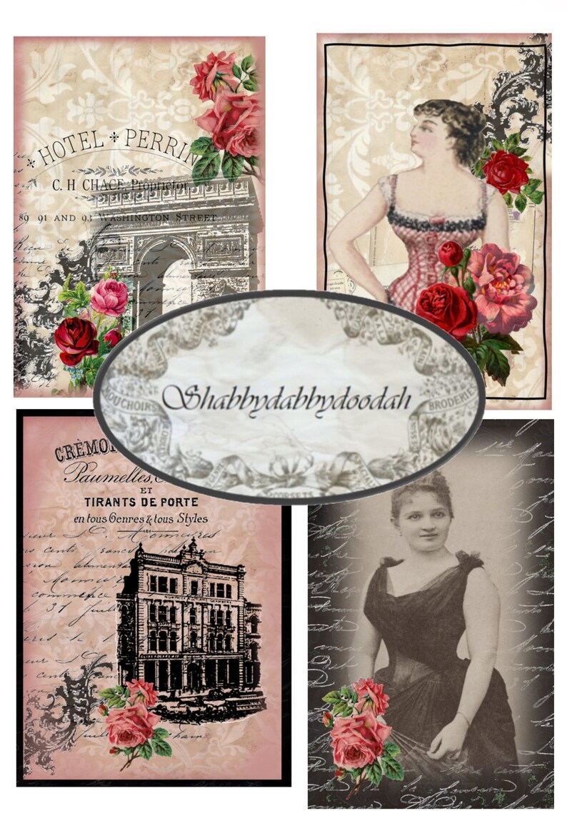 8 Pg ROSES ARE RED Vintage Pink Roses French Themed Postcards Etsy