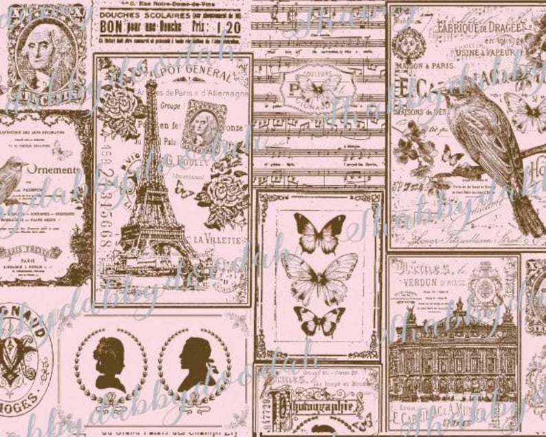 CORE JUNK JOURNAL Pink Rust Paper Pack Digital Download | Mix & Match ...