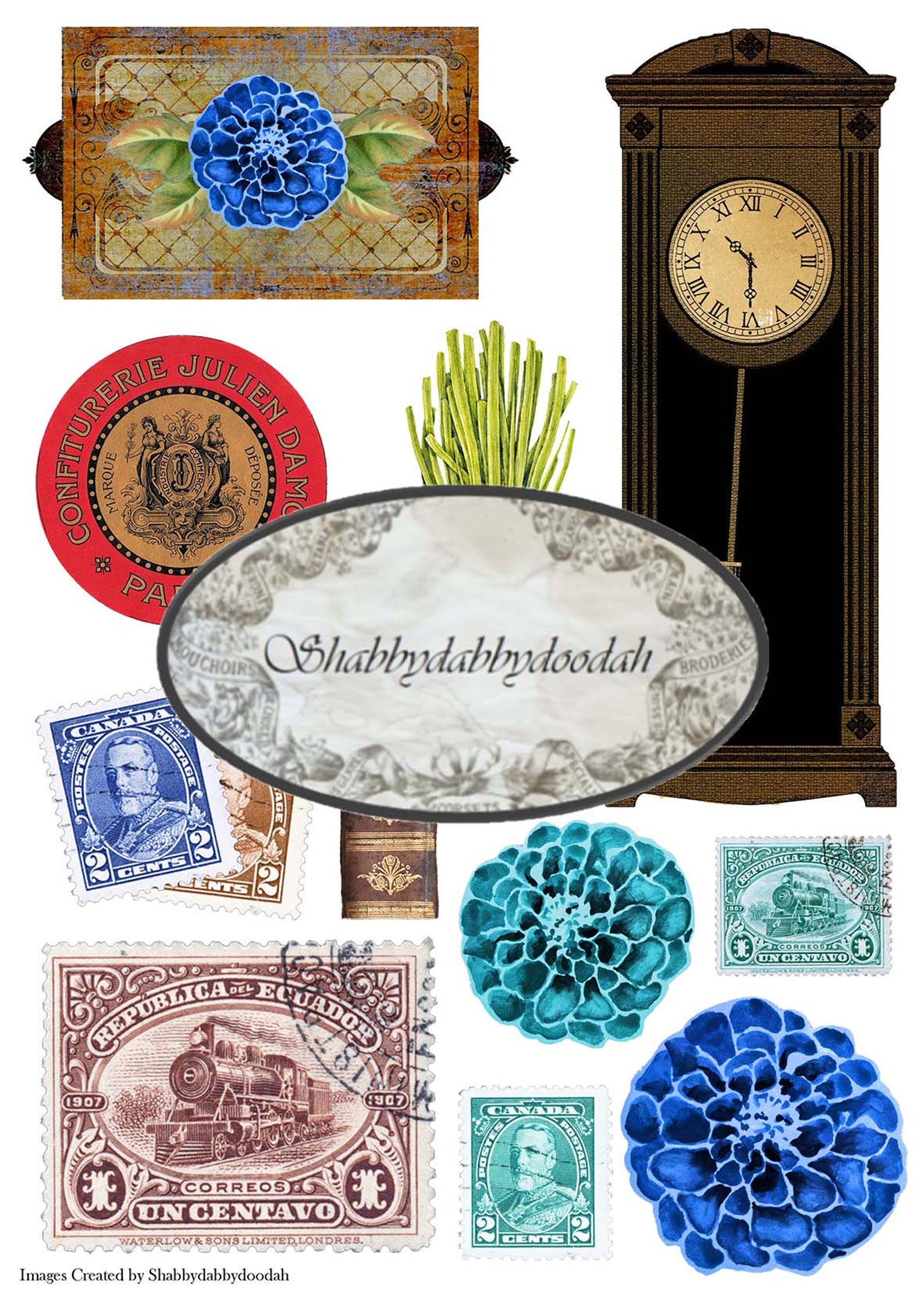 6 Pg Vintage GLUE BOOK Favourites Set 7 Collage Sheet Etsy