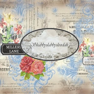 13 pg COVENT GARDEN Estilo Vintage Impressão Digital Páginas de Fundo Diário Cartões Junk Journal Imprimível Cartão Fazendo