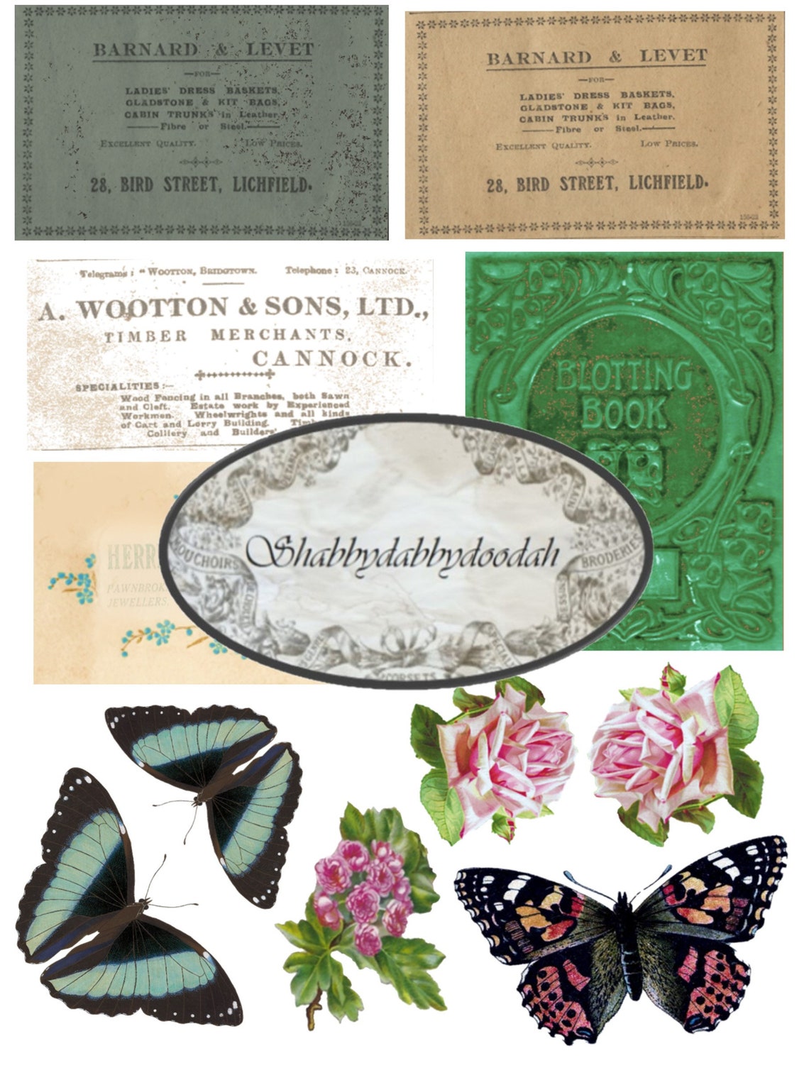 7 Pg Vintage GLUE BOOK Favourites Set 2 Collage Sheet Etsy Australia