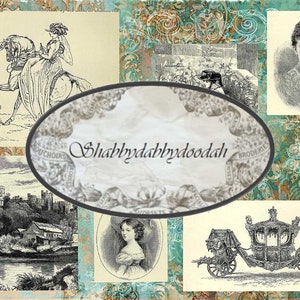 15 pg OPULENT TEAL Royal Victorian Theme Digital Print Background Pages Cartões de diário francês Junk Journal imprimível rosa