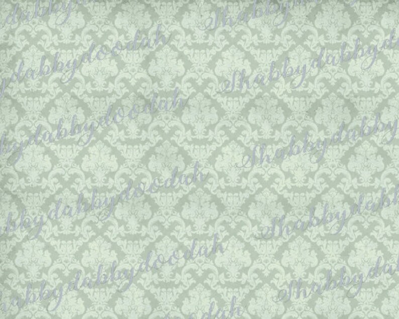 May include: A seamless pattern with a damask design in a light green color. The pattern is repeated throughout the image.