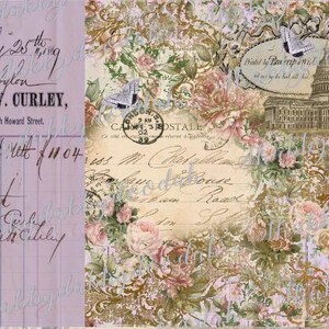 K&ouml;nnte beinhalten: Eine Vintage-Postkarte mit floralem Design und einer handschriftlichen Nachricht. Die Postkarte zeigt eine Zeichnung des US-Kapitols und den Text "Printed by Bae erip wil".