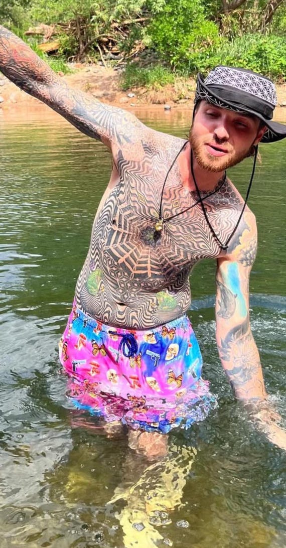 Handmade Tie-Dyed Swim Shorts - Perfect for the Beach or Pool!
