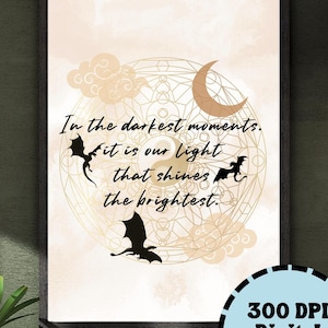 Vierter Flügel Spruch Kunstdruck: Romantasy Dragon Celestial Decor (Digitaler Download)