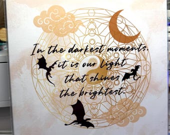 Fourth Wing Quote Art Print: Romantasy Dragon Celestial Decor | 8"x10" 11"x14" Wall Decor | Book Lovers | Home Office Reading Art