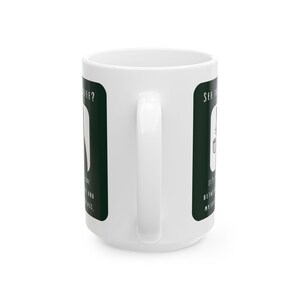 Snarky Not a Morning Person Cat Sipping Coffee Ceramic Mug image 4
