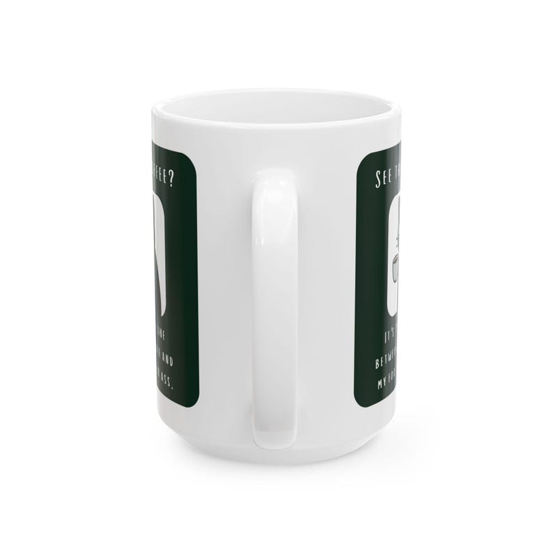 Snarky Not a Morning Person Cat Sipping Coffee Ceramic Mug image 4