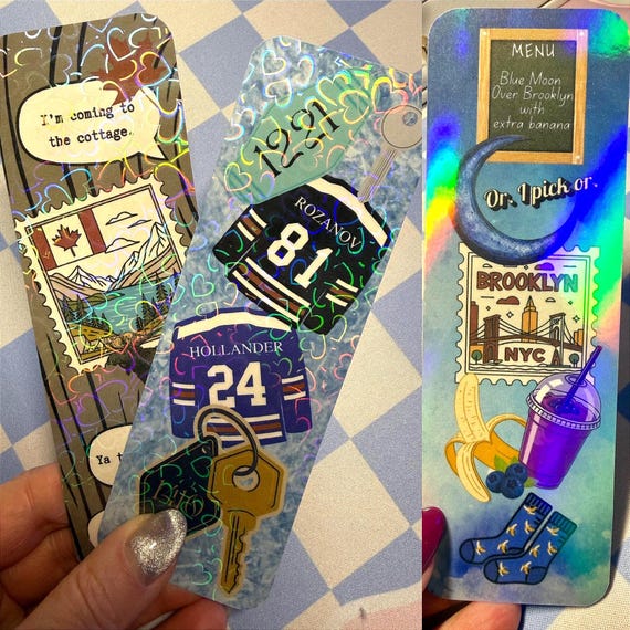 Heated Rivalry Holographic Laminated Handmade Bookmark | Ice Hockey | Double Sided Designs | Smut | Romantasy Spicy | Valentines | LGBTQIA+