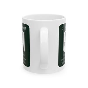 Snarky Not a Morning Person Cat Sipping Coffee Ceramic Mug image 3