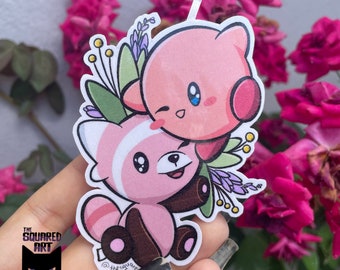 Kirby and Stufful Handmade Sticker
