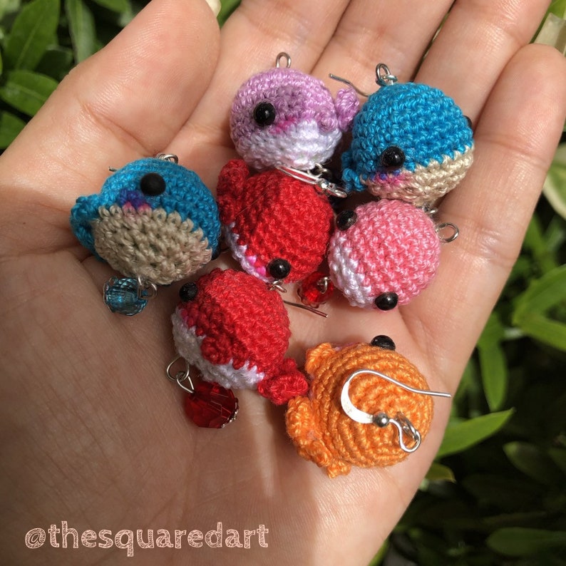 Whale Earrings Sea Creaturescrochet Earrings Amigurumi Etsy