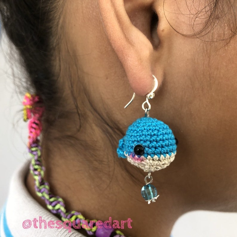 Whale Earrings Sea Creaturescrochet Earrings Amigurumi Etsy