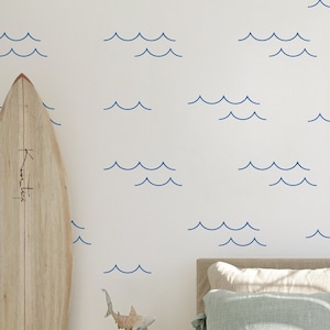 Ocean Waves Wall Decals, Summer House Decor, Beach Nursery Decal, Beach House Wall Decor, Ocean Wall Stickers