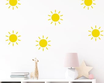 Sun Wall Decals, Boho Sun Wall Decal, Kids Room Wall Art, Sunshine Wall Stickers, Playroom Decor