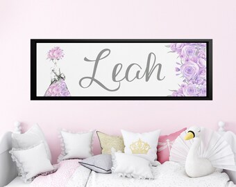 Teen Girl Room Name Sign, Tween Fashion, Teen Girl Gift, Teen Room Decor, Fashion Wall Art, Tween Room, Custom Name Canvas