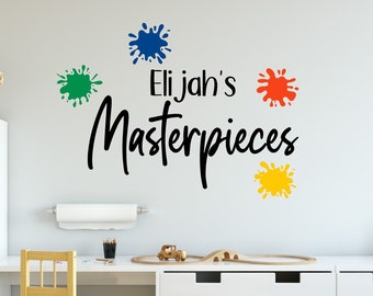 Masterpieces Decal for kids Artwork Display, Kids Art Display, Playroom Decal, Masterpieces Wall Decal, Children's Art Display