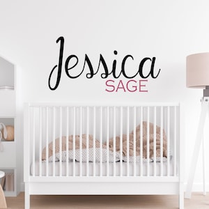 Nursery Name Wall Decal, Girls Room Wall Decal, Little Girls Bedroom Decor, Personalized Kids Room Decor