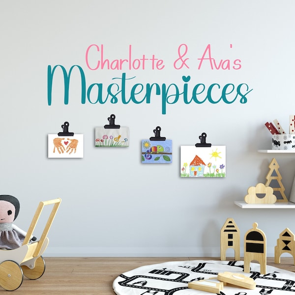 Masterpieces Decal for kids Artwork Display, Kids Art Display, Playroom Decal, Masterpieces Wall Decal, Children's Art Display