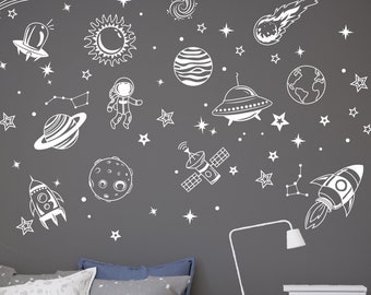 Outer Space Wall Decals, Solar System Wall Decal, Space Wall Decals, Nursery Wall Decals, Planet Wall Decals, Outer Space Room Decor