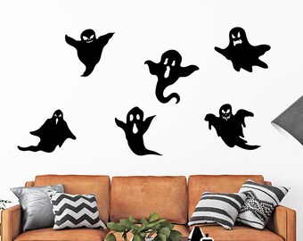 Halloween Ghosts Wall Decals, Spooky Ghost Decal Set, Ghost Wall Decals, Halloween Decorations, Halloween Ghost Stickers