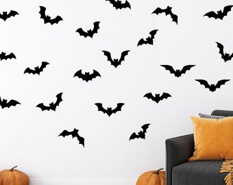Bat Halloween Wall Decals, Bat Decal Set, Bat Wall Decals, Halloween Decorations, Halloween Bats Stickers