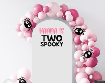 Halloween Birthday Decal for Party Balloon Arch, "Spooky One" or "Two Spooky" Birthday Decal, Halloween Birthday Decor