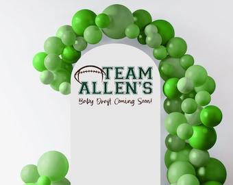 Personalized Football Baby Shower Balloon Arch Decal, Touchdown Theme Decor