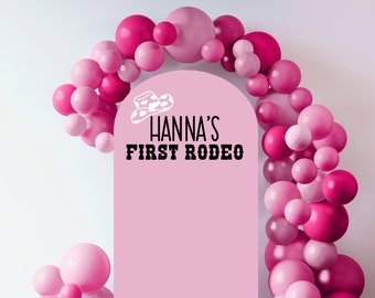 Personalized Birthday Decal for Party Balloon Arch, Girls First Rodeo Birthday Decal for 1st Birthday, Western Birthday Decor